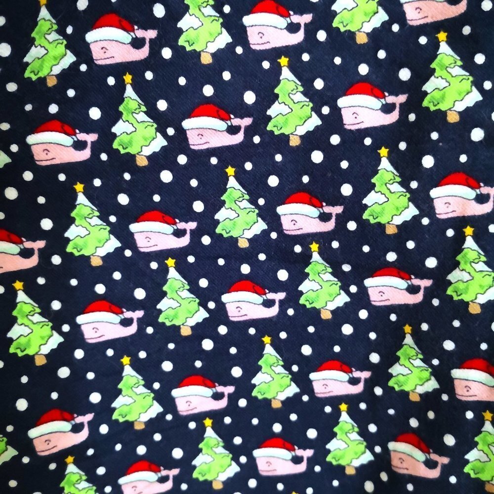 New Vineyard Vines Cotton Printed Lounge Pant Holiday Christmas Whales Size M - Picture 5 of 6